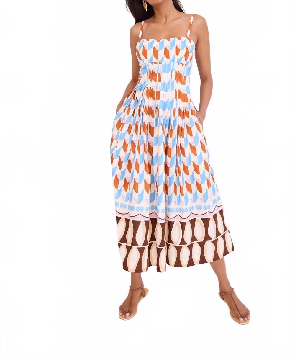NEW CARA CARA sea island midi dress in talavera tile ivory